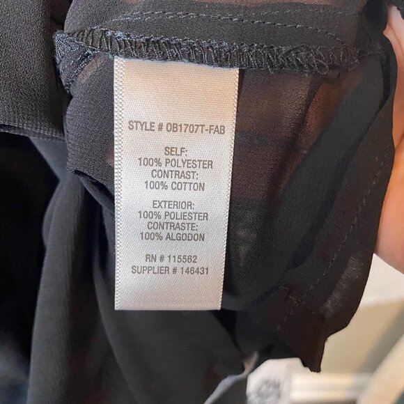 Olsenboye chambray and black sheer snap up long sleeve shirt lightweight - Picture 10 of 11